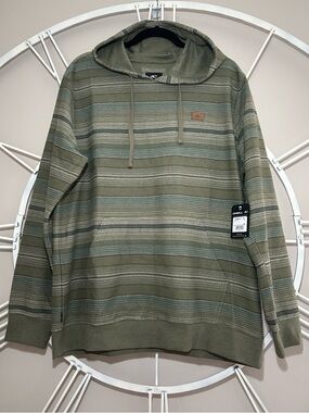 NWT O'Neill Olive Multi-Stripe Hooded Sweater